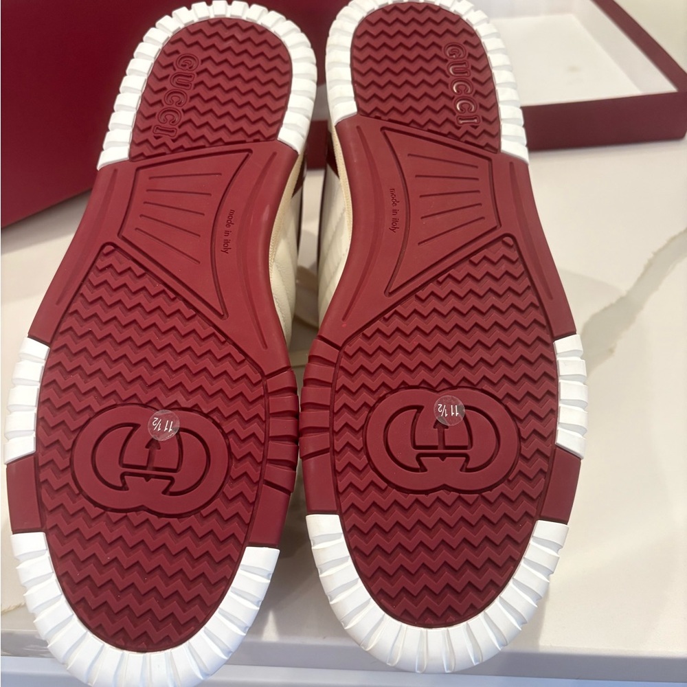 Gucci Men's Red and White Sole Sneakers